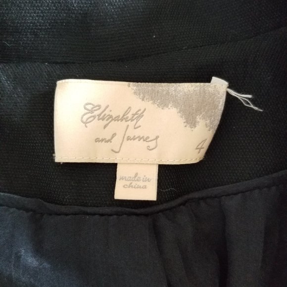 Elizabeth and James Black Ruched 3/4 Sleeve Blazer - Picture 7 of 8